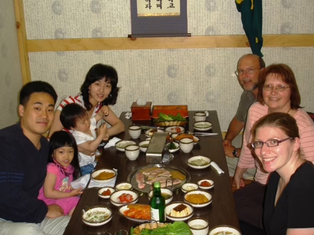 My mom and bonus dad visited me in Korea in May 2008, and we went out to dinner with Kwanjangnim's family.