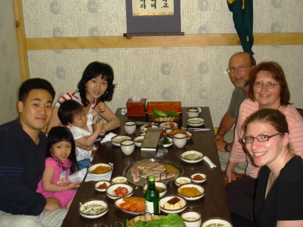 My mom and bonus dad visited me in Korea in May 2008, and we went out to dinner with Kwanjangnim's family.